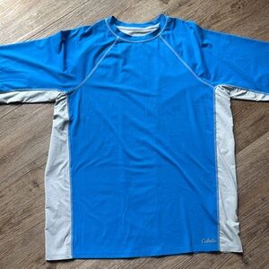 Cabela's Men's Blue and Gray Shirt